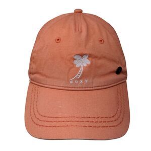 ROXY Strapback Hat Orange One Size Adjustable Embroidered Vented Holes Cotton